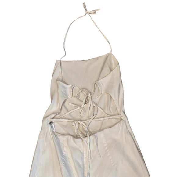 Guess Women's 10 Kora White Linen blend backless jumpsuit Classic Formal Party - Picture 6 of 14